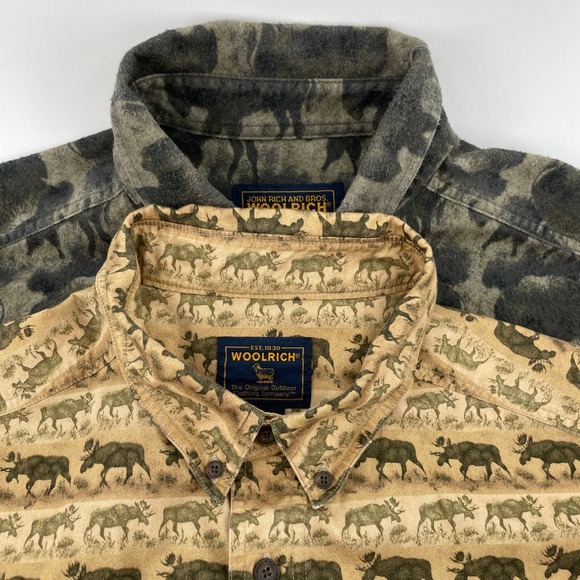 Woolrich Other - 2- Vintage Woolrich Moose Buffalo Print Flannel Button Up Shirts Mens XL 90s 00s